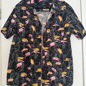 Hurley tropical Print Short Sleeve Shirt- like new XXL